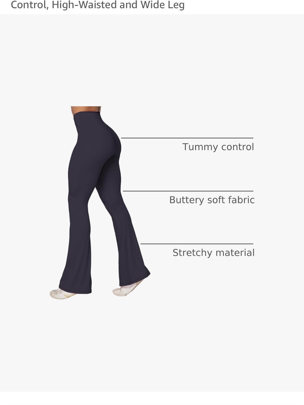 Amazon Women's High-Waist Flare Leg Pants in Dark Charcoal - Picture 3 of 6